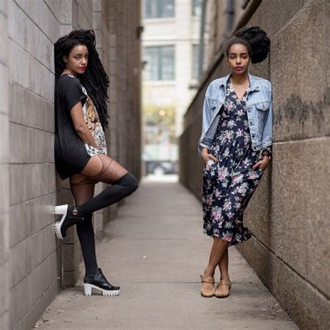 Takeny Quann And Cipriana Quann Twin Models Fashion Afro Style