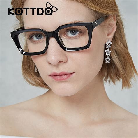 Optical Prescription Frame Eyewear Square Frames Eye Glasses Women Blue