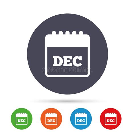 Calendar Sign Icon December Month Symbol Stock Vector Illustration