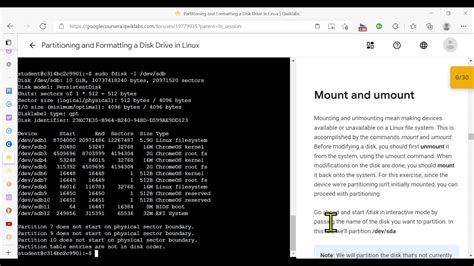 Coursera Partition A Disk Drive In Linux Youtube