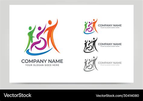 Medical Care Logo Design Foundation Or Community Vector Image