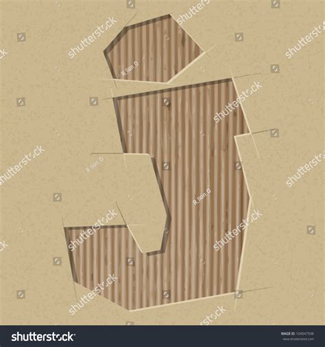 Letter Cut Out On A Cardboard Vector Paper Alphabet 104047598