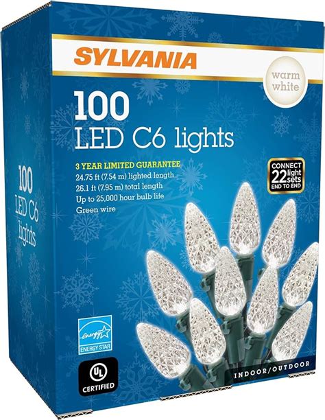 Sylvania LED C6 Christmas Lights Warm White Amazon Co Uk Kitchen Home