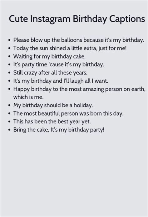Cute Birthday Captions For Instagram Happy Birthday To Me Quotes