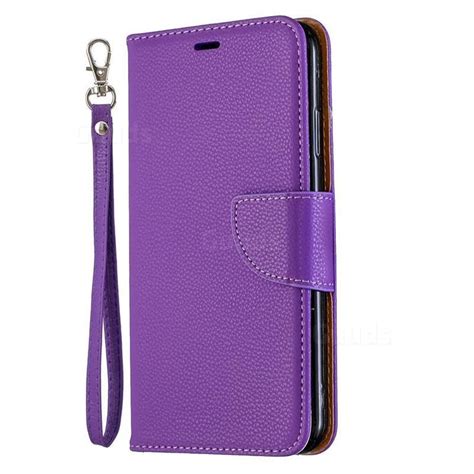 Classic Luxury Litchi Leather Phone Wallet Case For Iphone Xs Max 6 5 Inch Purple Leather