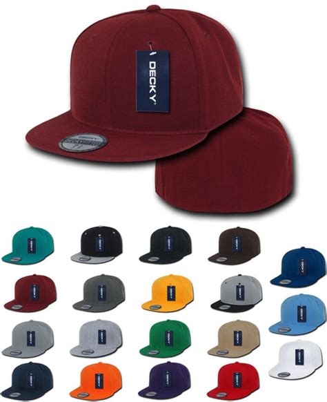Decky 50 Lot Retro Fitted Flat Bill Baseball Hats Caps Blank Wholesale
