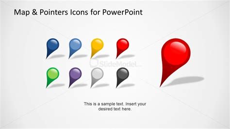 Set Of Diagonal Map Pointer Icons For Powerpoint Slidemodel