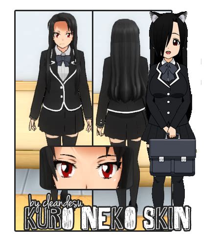 R Eq Kuro Neko Skin For Yandere Simulator~ By Cleandesu On Deviantart