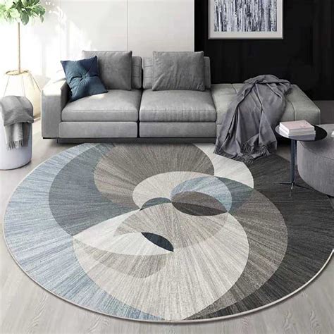 Nordic Geometric Round Shaped Living Room Coffee Table Floor Mat