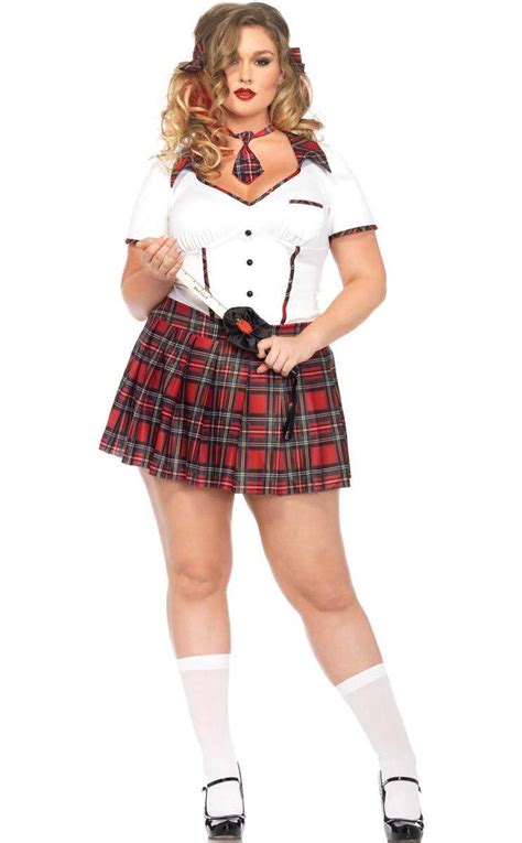 Sexy Schoolgirl Plus Size Womens Costume School Girl Womens Costume