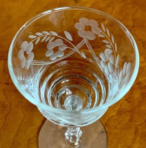 4 Libbey Rock Sharpe Floral Claret Wine Glasses T Quality 6 3 4” 45 00 Picclick