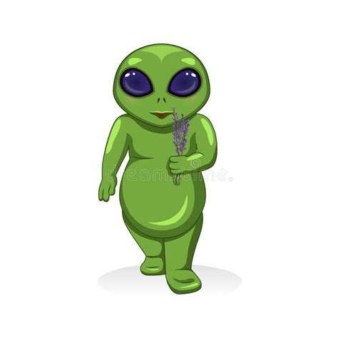 Vector Cartoon Green Alien Extraterrestrial Stock Vector