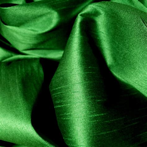 Emerald Green Faux Silk Dupioni Fabric 58 By The Yard Green Gemstone