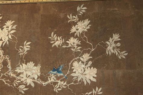 Early 19th Century Chinese Hand Painted Wallpaper Panels Hand Painted