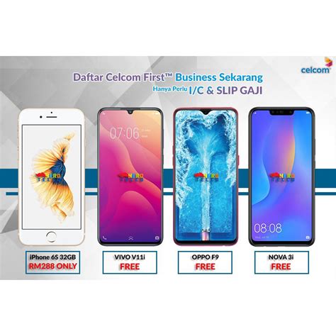 Celcom recently introduced its new easyphone plan to enable its subscribers to easily own a smartphone. FREE PHONE PLAN CELCOM BUSINESS | Shopee Malaysia