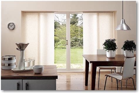 The challenge that often comes with dressing sliding glass doors is their size. Blinds.com Brand Sheerweave Sliding Panels - Modern ...