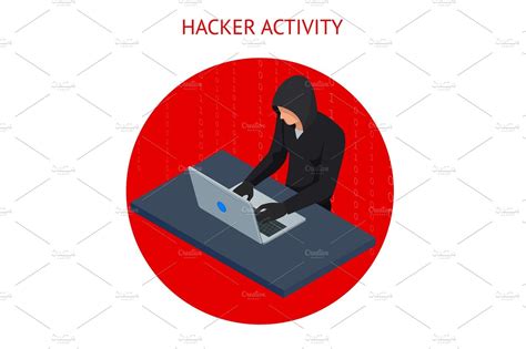 Isometric Vector Internet Hacker Attack And Personal Data Security