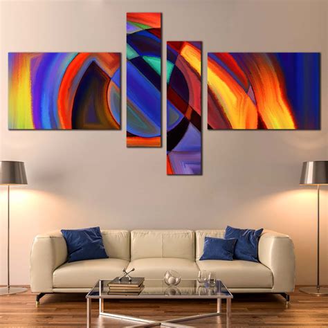 Modern Abstract Canvas Wall Art Colorful Abstract Shape 4