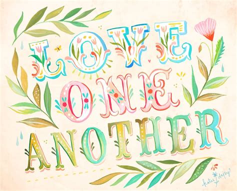 Love One Another Art Print Inspirational Quote Wall Art Etsy