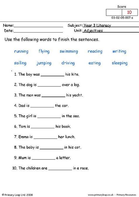 English Worksheets For Grade 1 Pdf 1st Grade Worksheets