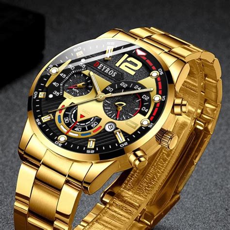 Relo For Men Luxury Gold Watch For Men Original Stainless Steel