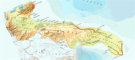 Cartina della puglia e suddivisione delle aree pugliesi. La cartina fisica della Puglia