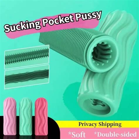 Male Masturbator Cup Manual Silicone Portable Sucking Soft Vagina Blowjob Pocket Toy Double