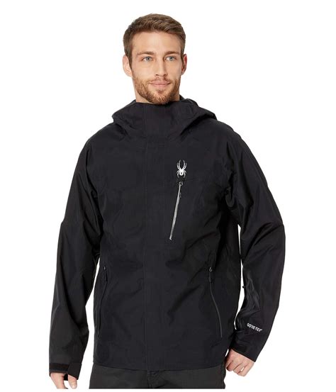 Spyder Synthetic Jagged Shell Jacket Blackblackblack Coat For Men