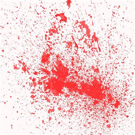 Blood Spatter Isolated On White Background Red Blot With Splashes