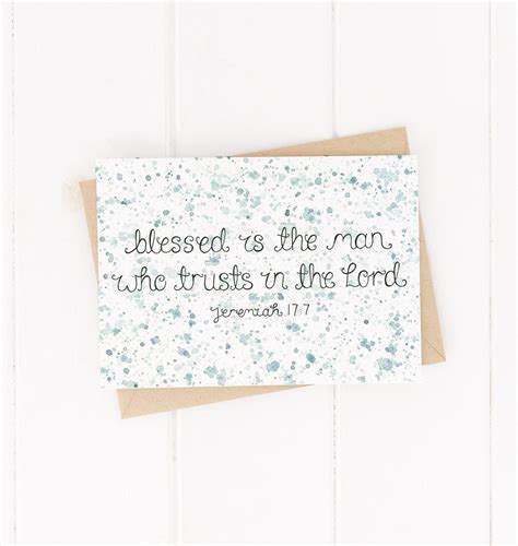 Bible Verse Card For Him With The Verse Blessed Is The Man Who Trusts