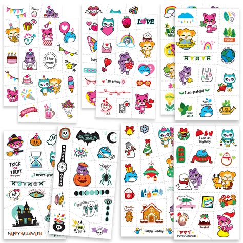 Temporary Tattoos For Kids 10 Sheets150 Pcs Inside — Suyoncollection