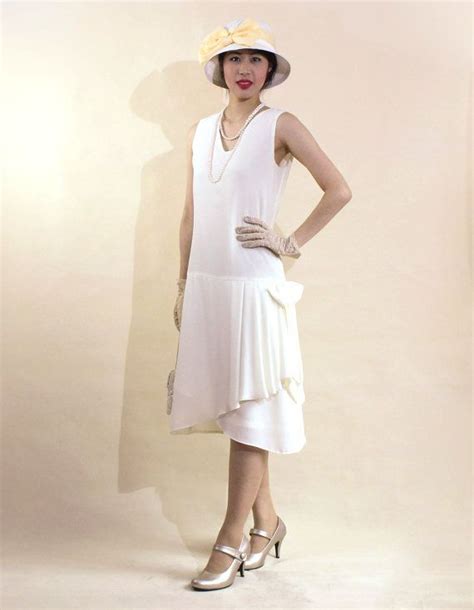 This Elegant 20s Inspired Outfit Is Made Of Cream Colored Chiffon