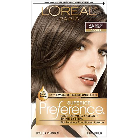 L'Oréal Paris Superior Preference Permanent Hair Color, 6A Light Ash