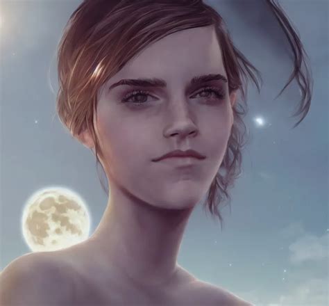 Hyper Realistic Portrait Of Emma Watson On The Moon Stable Diffusion