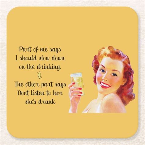 Retro Housewife Funny Quote Drinking Coaster Zazzle Funny Drinking Quotes Housewife Humor