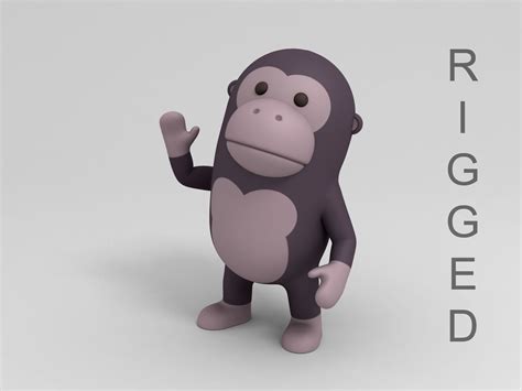 Low Poly Cartoon Gorilla 3d Model 9 Stl Obj Fbx Dae 3ds Blend Free3d