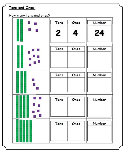 Tens and ones to 70 grade/level: Place Value - Tens & Ones Worksheets | Tens and ones ...