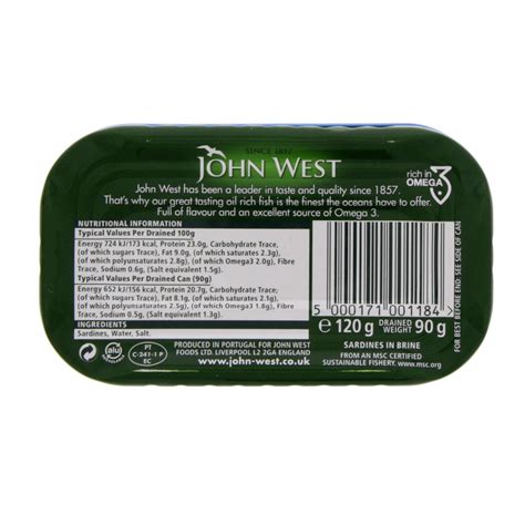 John West Sardines In Brine 120g Online At Best Price Canned Sardines Lulu Ksa