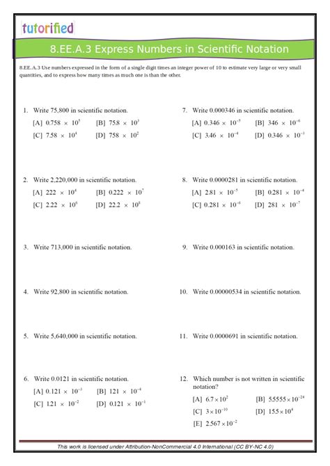 Common Core Scientific Notation Worksheets Common Core Worksheets