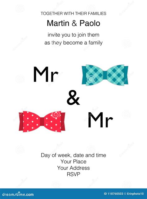 beautiful minimalistic wedding invitation for same sex couple stock vector illustration of