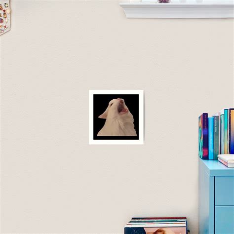 White Cat Screaming Meme Art Print For Sale By Goath Redbubble