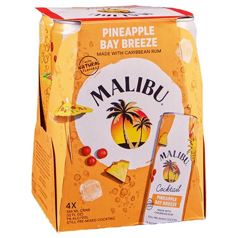 Malibu Pineapple Bay Cocktail 4pk 12 Oz Cans Applejack