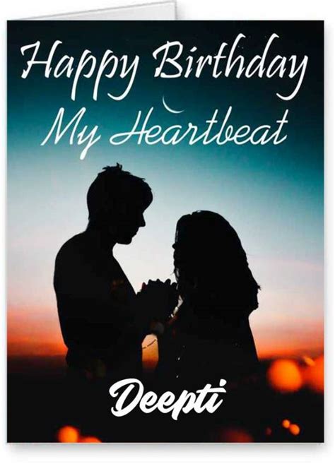 Midas Craft Happy Birthday Deepti My Heart Beat Quotes 24 Greeting Card