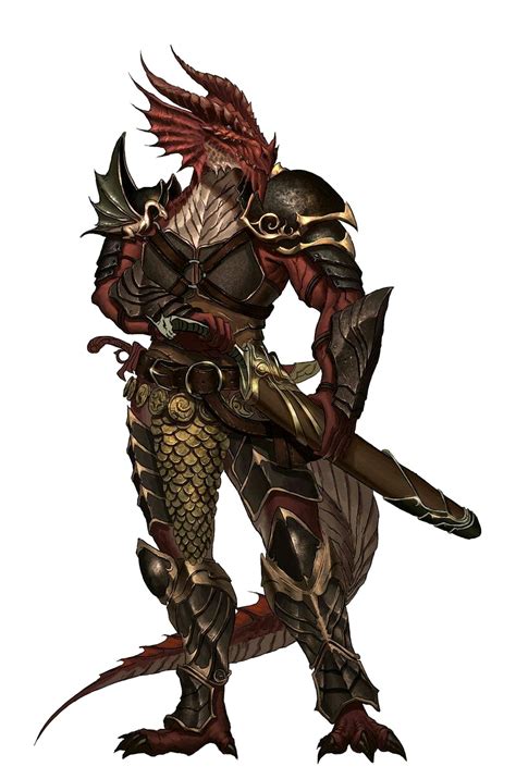 Half Red Dragon Dragonborn Fighter Pathfinder Pfrpg Dnd Dandd D20