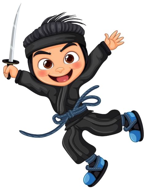 Premium Vector Asian Ninja Cartoon Character