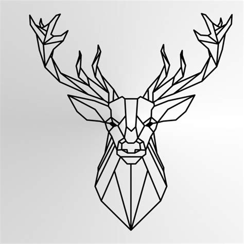 Geometric Deer Head Reusable Stencil Sizes A5 A4 A3 Modern Art Etsy