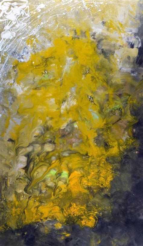 640x1100 Mustard Yellow And Grey Abstract Art Featuring Hints Of Lime