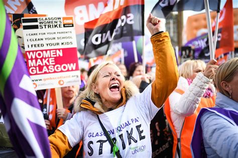 Thousands Of Council Staff Strike Over Equal Pay In Glasgow Channel 4