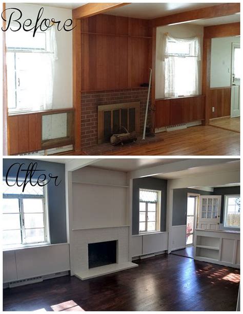 Whitewash Wood Paneling Before And After