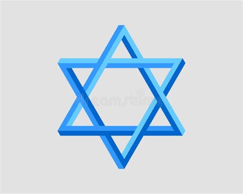 Jewish Star Of David Icon Vector Six Pointed Stars Symbol Stock Vector
